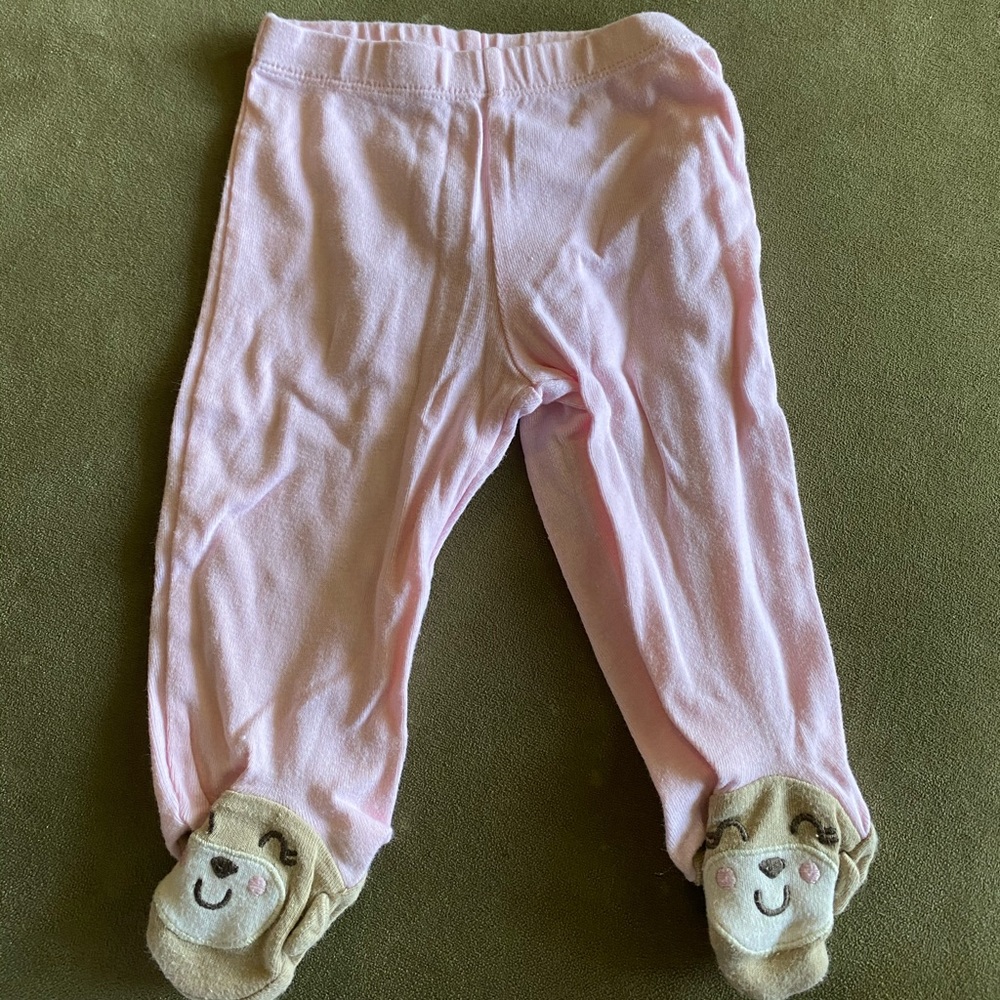 3M pink leggings with bear feet